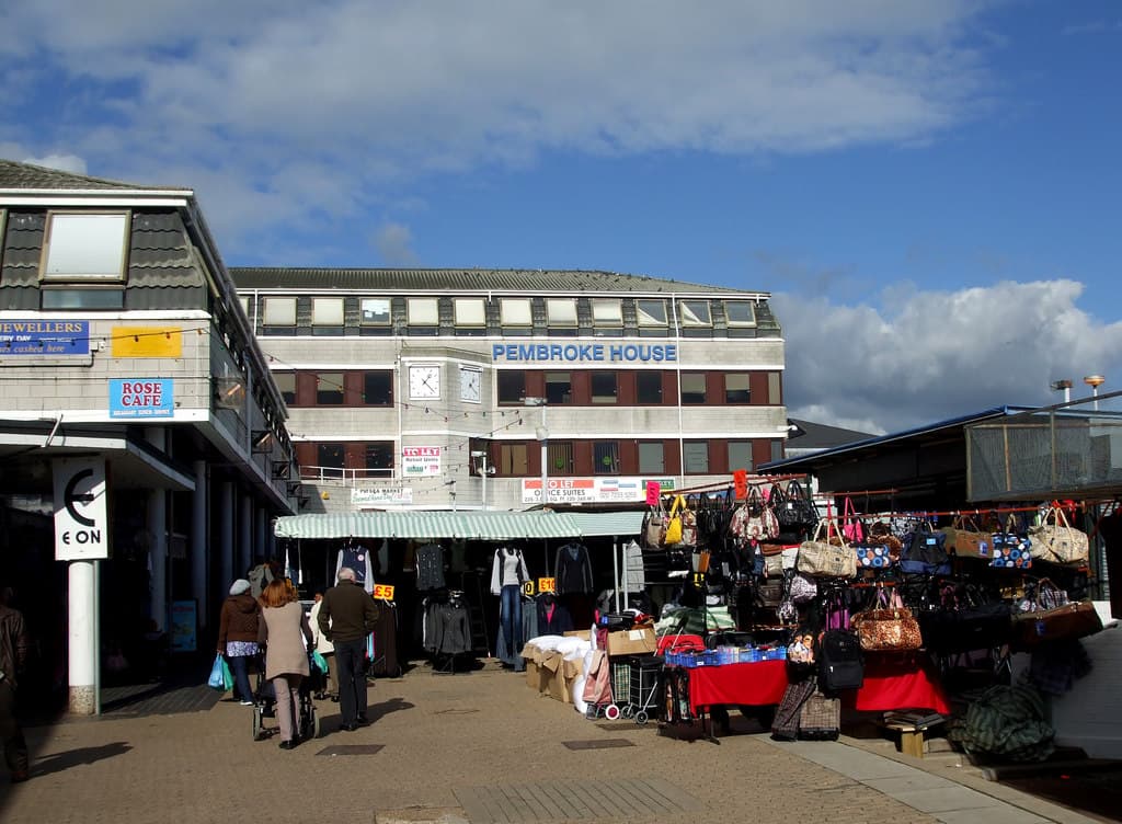 Pitsea Market, one of the largest outdoor markets in Essex